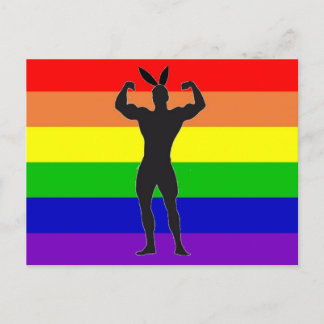 Gay Gym Bunny Pride Briefkaart