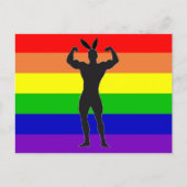 Gay Gym Bunny Pride Briefkaart (Voorkant)