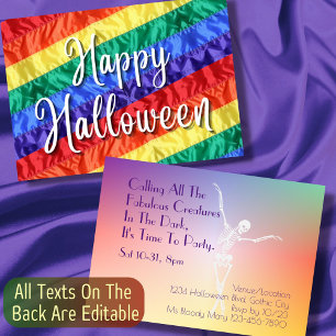 Gay Halloween-feest LGBTQ regenboogvlag kleurrijk Kaart