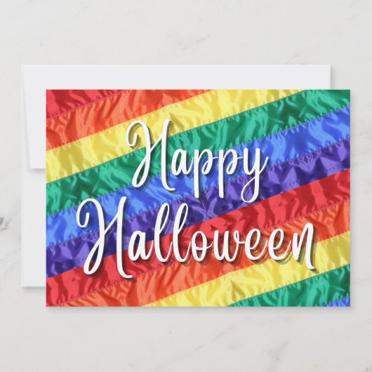 Gay Halloween-feest LGBTQ regenboogvlag kleurrijk Kaart (Voorkant)