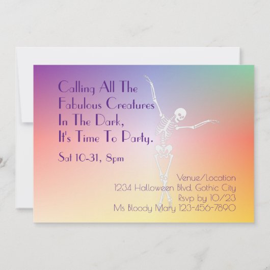 Gay Halloween-feest LGBTQ regenboogvlag kleurrijk Kaart (Achterkant)