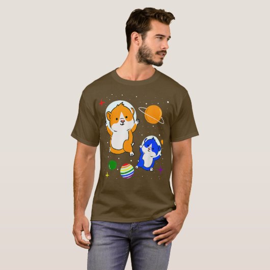 Gay Hamster in Space Gay Pride T-shirt (Voorkant volledig)