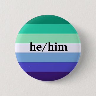 Gay He/Him pronoun pin Ronde Button 5,7 Cm