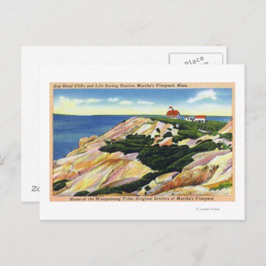 Gay Head Cliffs and Life Saving Station Uitzicht Briefkaart (Voorkant / Achterkant)