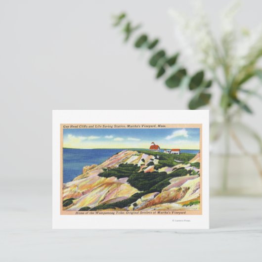 Gay Head Cliffs and Life Saving Station Uitzicht Briefkaart (Staand voorkant)