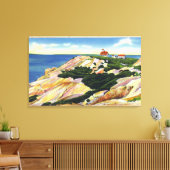 Gay Head Cliffs and Life Saving Station Uitzicht Canvas Afdruk (Insitu (Woonkamer))