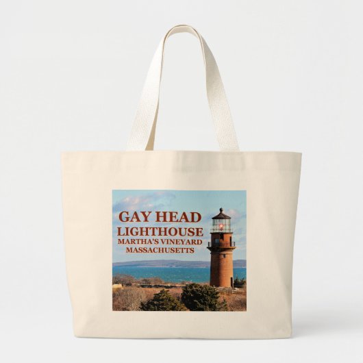 Gay Head Lighthouse, Martha's Vineyard MA Grote Tote Bag (Voorkant)