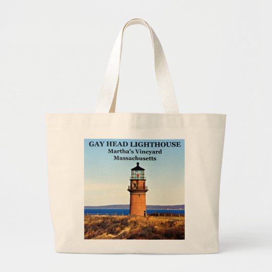 Gay Head Lighthouse, Martha's Vineyard MA Grote Tote Bag (Voorkant)