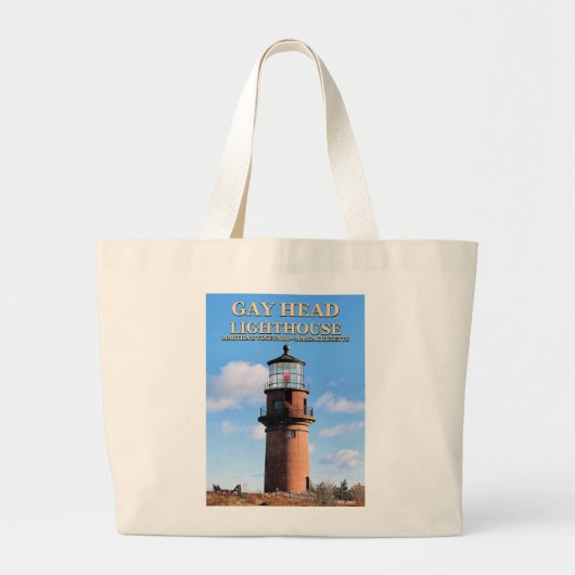 Gay Head Lighthouse, Martha's Vineyard MA Grote Tote Bag (Voorkant)