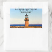 Gay Head Lighthouse, Martha's Vineyard MA Rechthoekige Sticker (Tas)