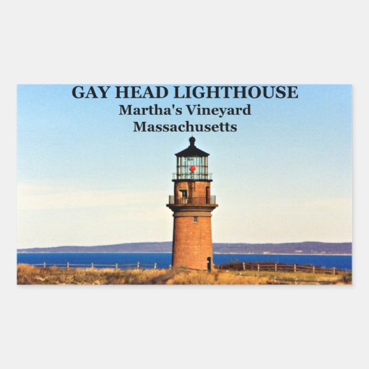 Gay Head Lighthouse, Martha's Vineyard MA Rechthoekige Sticker (Voorkant)