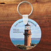 Gay Head Lighthouse, Martha's Vineyard MA Sleutelh Sleutelhanger (Voorkant)