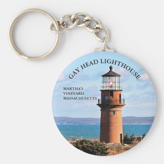 Gay Head Lighthouse, Martha's Vineyard MA Sleutelh Sleutelhanger (Voorkant)