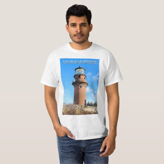 Gay Head Lighthouse, Martha's Vineyard MA T-shirt (Voorkant volledig)