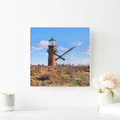 Gay Head Lighthouse, Martha's Vineyard Wall Clock Vierkante Klok (Huis)