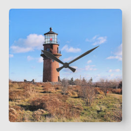 Gay Head Lighthouse, Martha's Vineyard Wall Clock Vierkante Klok