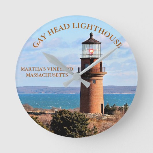 Gay Head Lighthouse, Massachusetts Clock Ronde Klok (Voorkant)