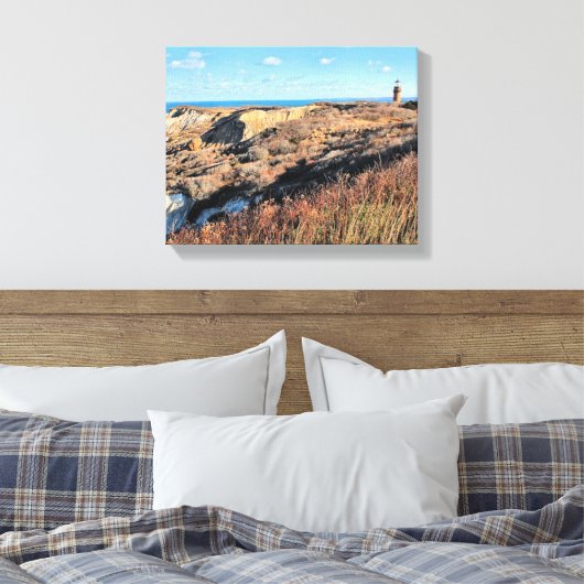 Gay Head Lighthouse, Massachusetts Wrapped Canvas (Insitu (Slaapkamer))