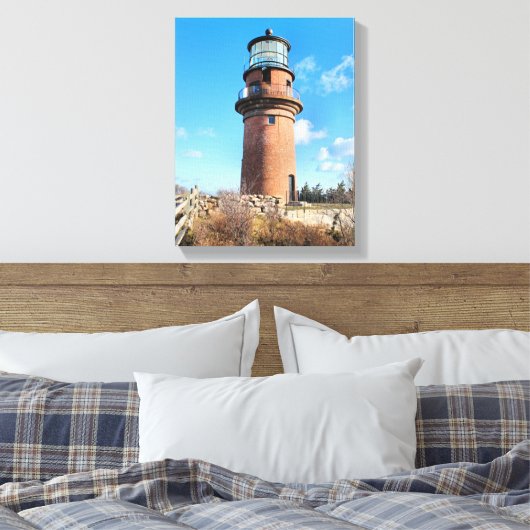 Gay Head Lighthouse, Massachusetts Wrapped Canvas (Insitu (Slaapkamer))