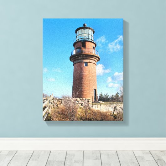 Gay Head Lighthouse, Massachusetts Wrapped Canvas (Insitu (Houten vloer))