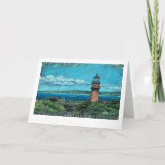 Gay Head vuurtoren schilderij in Martha's Vineyard Kaart