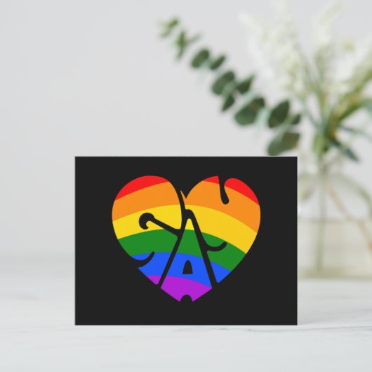 Gay Heart Briefkaart (Staand voorkant)