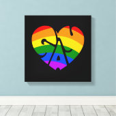 Gay Heart Canvas Afdruk (Insitu (Houten vloer))