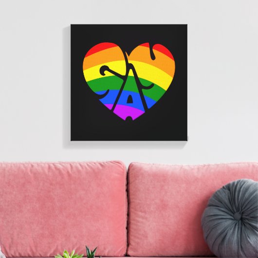 Gay Heart Canvas Afdruk (Insitu (Woonkamer))