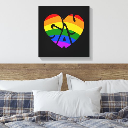 Gay Heart Canvas Afdruk (Insitu (Slaapkamer))