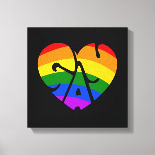Gay Heart Canvas Afdruk (Voorkant)