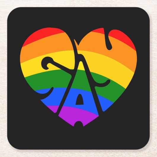 Gay Heart Kartonnen Onderzetters (Voorkant)