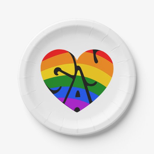 Gay Heart Papieren Bordje (Voorkant)
