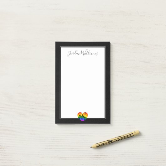 Gay Heart Post-it® Notes (Op bureau)