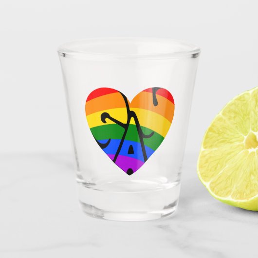 Gay Heart Shot Glas (Voorkant)