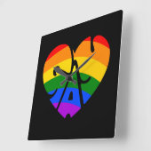 Gay Heart Vierkante Klok (Hoek)
