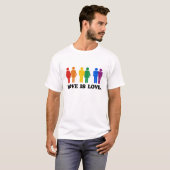 Gay Humor Love is liefde-kleuren T-shirt (Voorkant volledig)