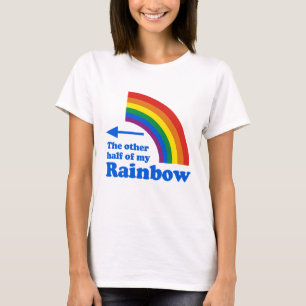 Gay humor regenboog halve linksboven t-shirt
