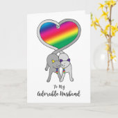 Gay Husband Valentijnse  Rainbow Cats Kaart (Gele Bloem)