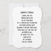 Gay Huwelijk Cool Cat Grooms Huwelijksuitnodiging Kaart (Achterkant)