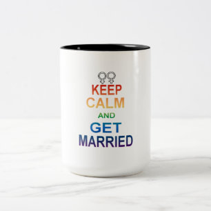 GAY huwelijk gelijkheid Blijf Kalmpjes Gay Gehuwd Tweekleurige Koffiemok