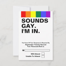Gay Huwelijk Klinkt Gay Ik Ben RSVP Kaartje