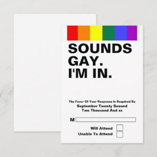 Gay Huwelijk Klinkt Gay Ik Ben RSVP Kaartje