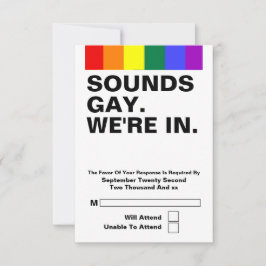 Gay Huwelijk Klinkt Gay We Zijn In RSVP Kaartje