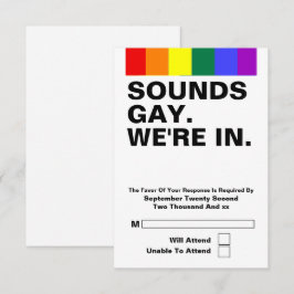 Gay Huwelijk Klinkt Gay We Zijn In RSVP Kaartje