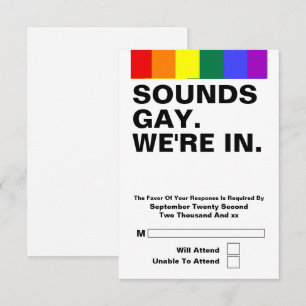 Gay Huwelijk Klinkt Gay We Zijn In RSVP Kaartje