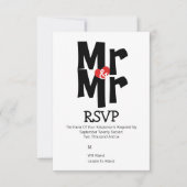 Gay Huwelijk RSVP Vet Mr en Mr Gepersonaliseerd (Voorkant)