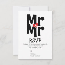 Gay Huwelijk RSVP Vet Mr en Mr Gepersonaliseerd Kaartje