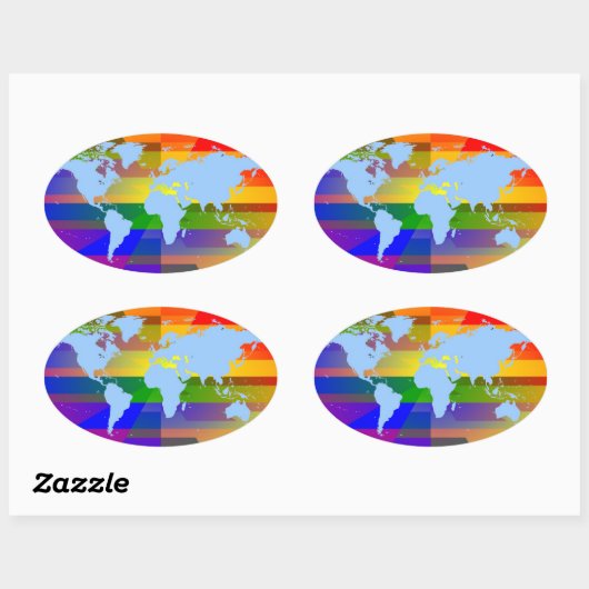 "Gay ik ben" Wereldkaart Stickers (Vel)