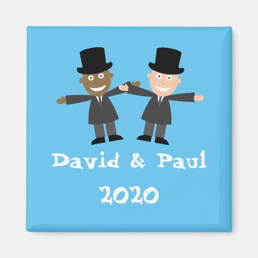 Gay Interracial Wedding Magneet (Voorkant)
