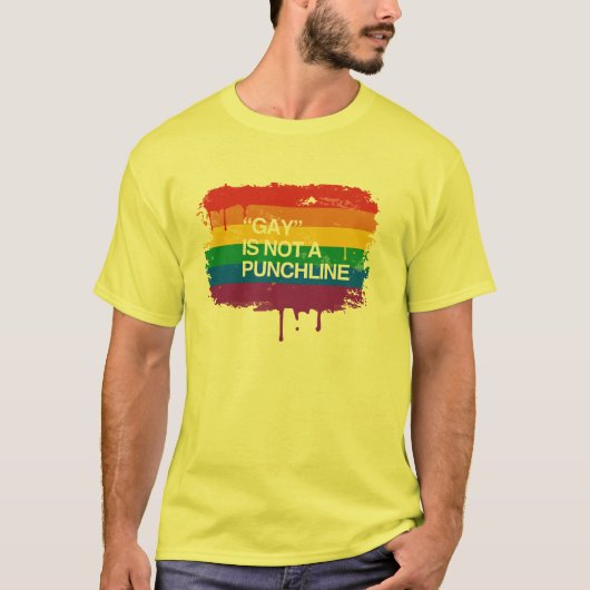 GAY IS GEEN PUNCHLINE T-SHIRT (Voorkant)